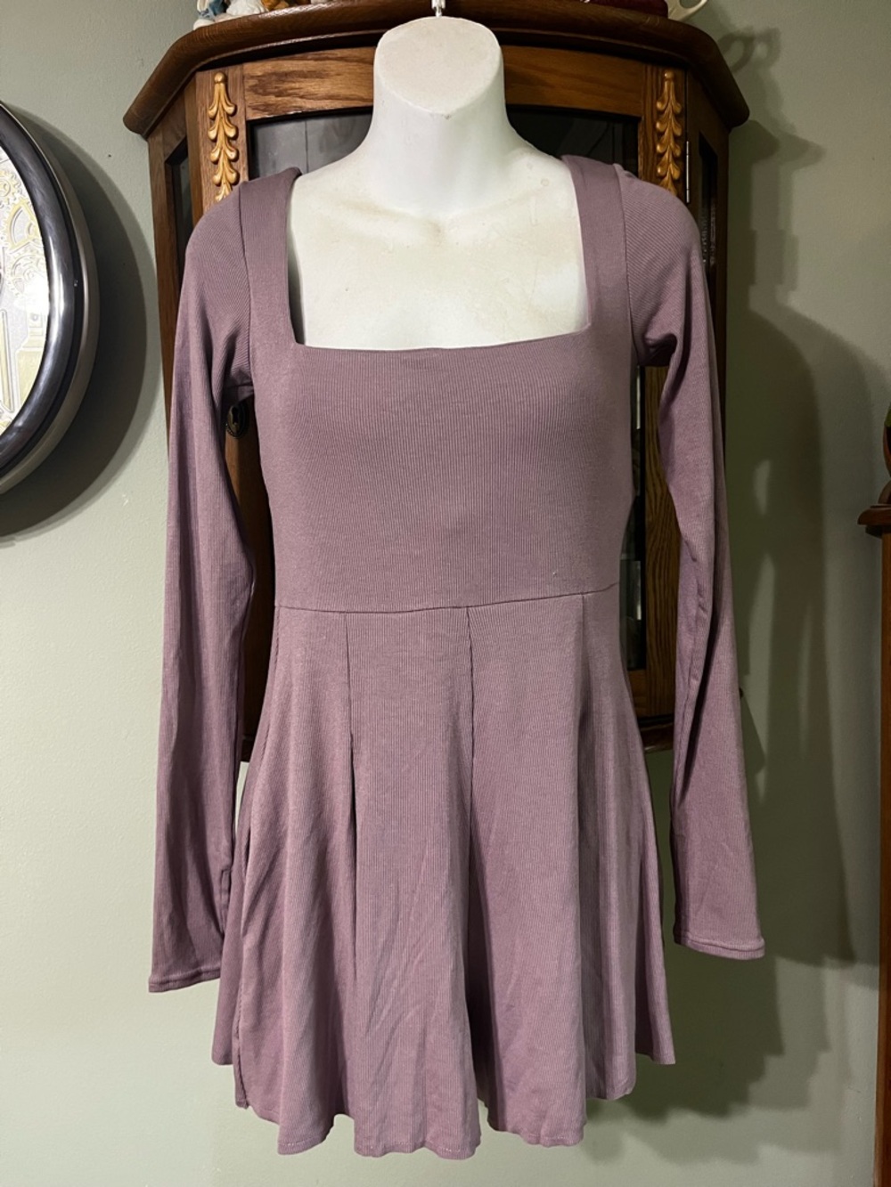 Go with the Flow Long Sleeve Romper in Dusty Mauve